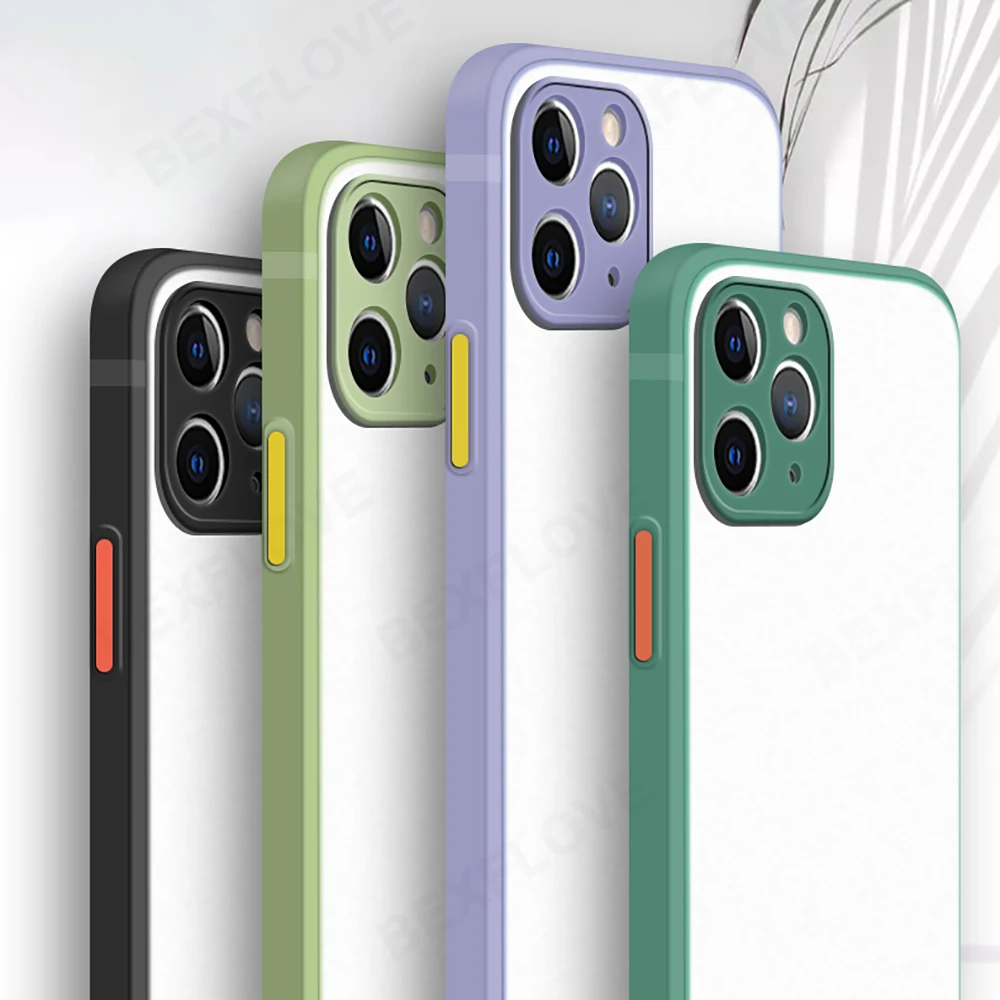 Чехол для Телефона iPhone SE 2020 7 8 Plus 2 роскошный бампер матовый чехол 11 12 Pro Mini X XR XS Max
