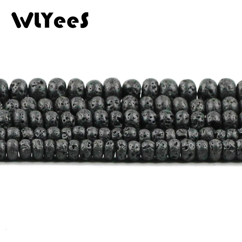 WLYeeS 6 8 10 мм натуральный черный камень из вулканической лавы плоские круглые