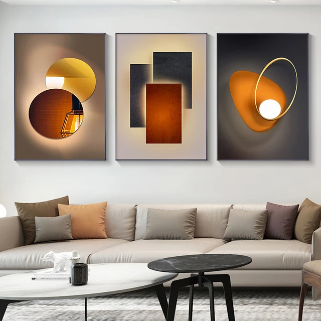 Modern Luxury Geometric Paintings Printed on Canvas 3