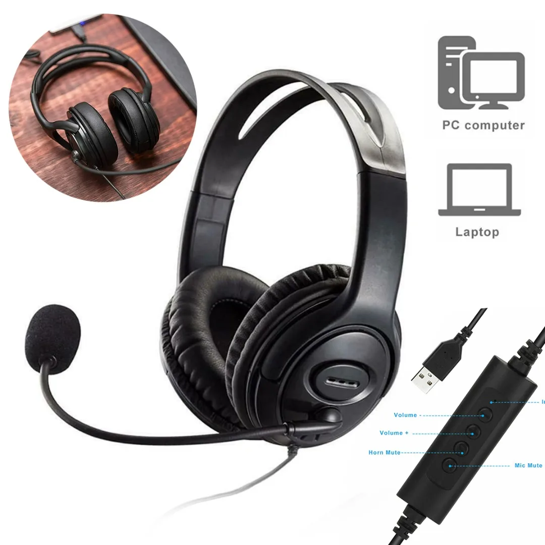 Pohiks 1pc High Quality Noise Cancelling Gaming Headset Adjustable Deep Bass Stereo Headphone For PC Computer