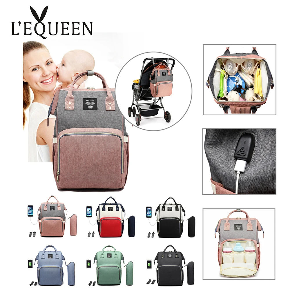 Модная сумка LEQUEEN для мамы вместительная подгузников рюкзак коляски Mochila Maternidade |