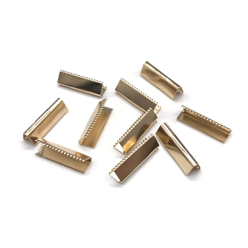 20pcs Metal Tooth Ribbon Rope Iron Tail Clamp Clip Belt Webbing Ended Iron Clip Clothing Clips DIY Handmade Garment Accessories craft supplies doll handmade accessories