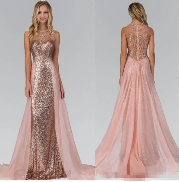 

Luxury Sequins Beads Chiffon Illusion Design Evening Dress Mermaid Floor Length Prom Gown for Pageant Specail Occation Party