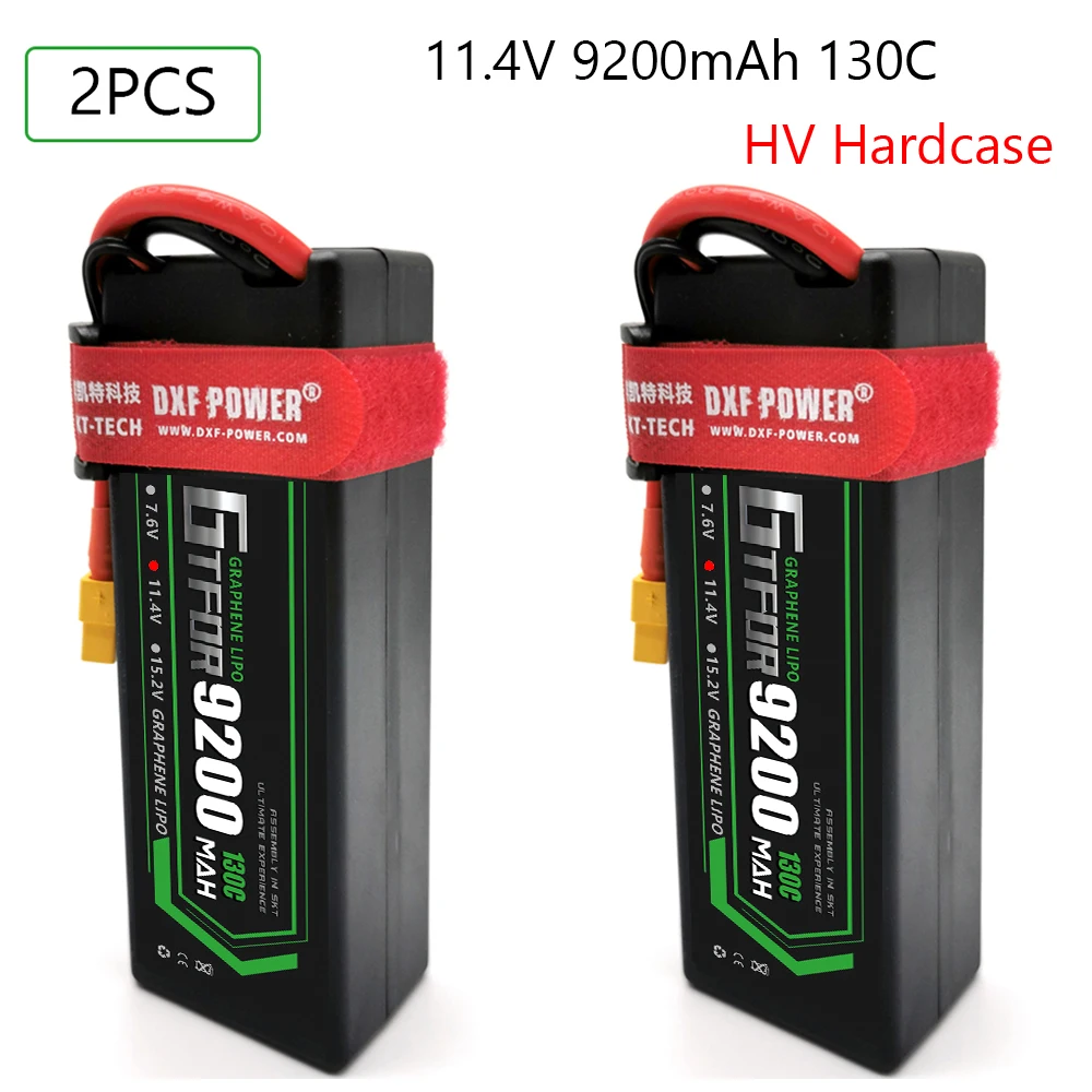 

GTFDR RC battery Lipo 3S 11.4V 9200mah 130C Max 260C XT60/T/XT90/EC5/XT150 Hard Case for RC Car 1:10 1:8 off-road salash xxmax