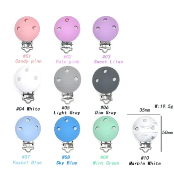 

10/20/50 Pcs Baby Pacifer Clips round Shape Perle Silicone Teether Clip DIY Baby Dummy Chain Nipple Holder rodent