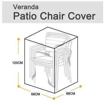 

68*68*120cm Chair Cover Stacking Protection Waterproof Garden Furniture