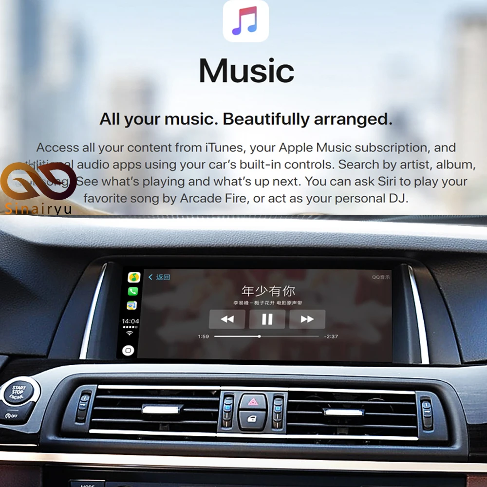 Sale Sinairyu WIFI Wireless Apple Carplay Car Play Android Auto Mirroring Retrofit NBT i3 2013-2017 for BMW support Reverse Camera 2