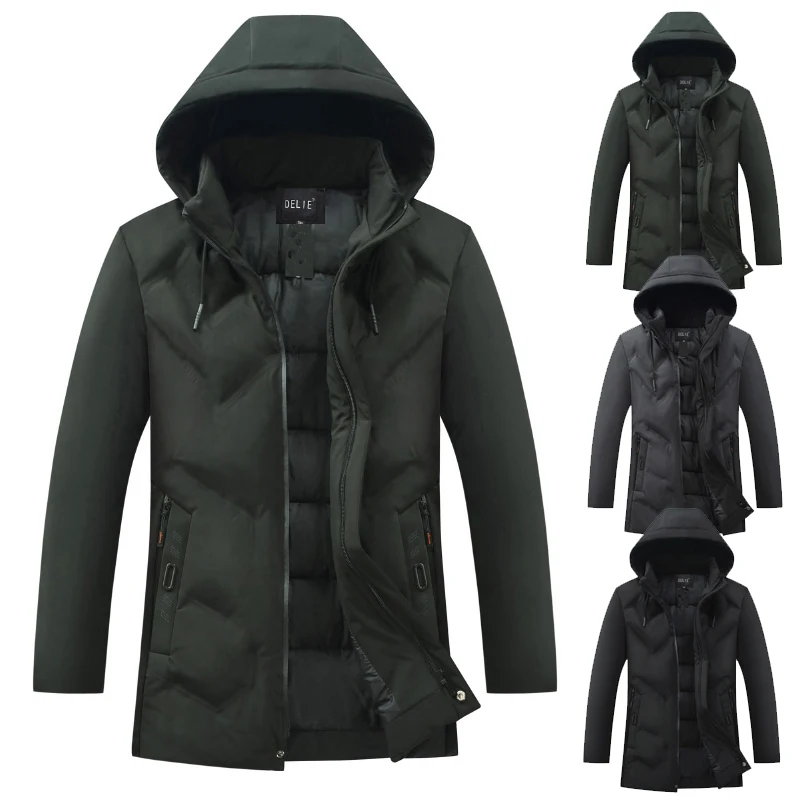 Бренд Новое поступление мужской с капюшоном мужской Slim Fit высокое качество Мужская одежда зима и осень мужские куртки на молнии теплые пальто L-4XL