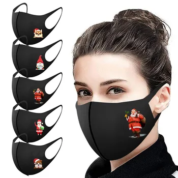 

1pc Masks Christmas Printed Adult Unisex Protective Face Mask Reusable Washable Mascarilla Breathable And Dustproof Masque