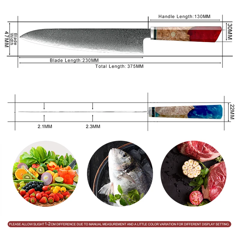 oFuun Paring Knife, 5 Inch Japanese Kitchen Knife, VG-10 Damascus High  Carbon Stainless Steel Knife for Fruit and Vegetable Cutting Chef Knives