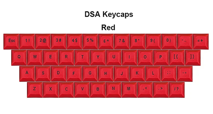 NPKC 46 шт. 1u DSA колпачки для ключей PBT Материал лазерная гравировка верхняя печать или пустой для Cherry MX переключатели механических клавиатуры - Цвет: Red