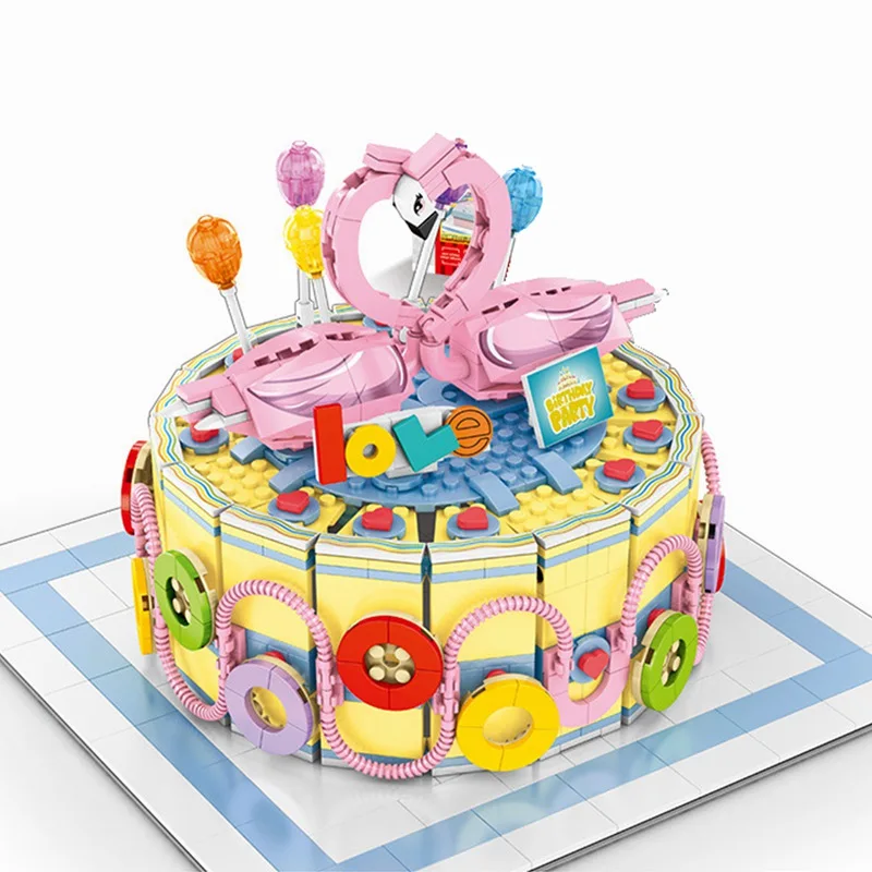 

Creator The Flamingo Cake 751PCS Model Building Blocks Toys For Children Compatible for Legoing Creator Assemble Cake Gifts