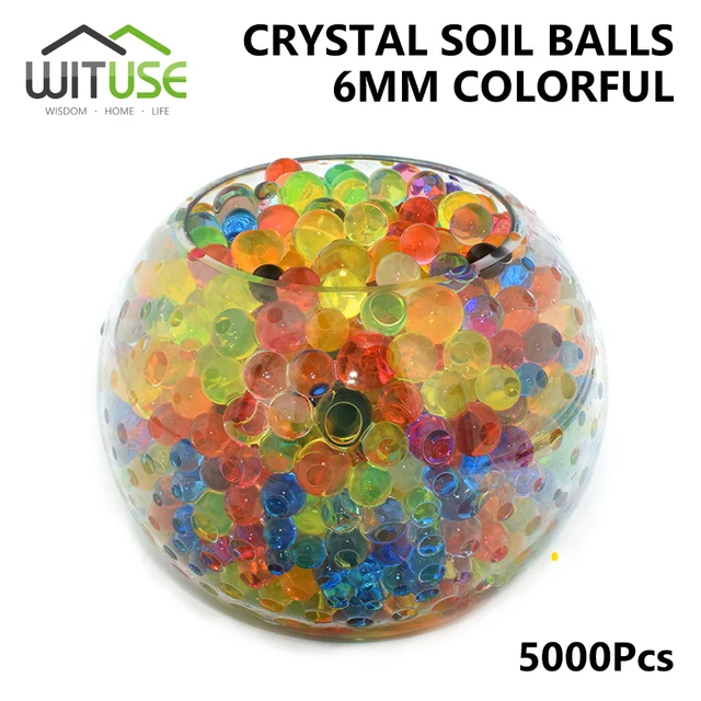 5000-20000pcs Soilless Plant Crystal Soil Mud Grow Water Beads Hydrogel Magic Jelly Balls 6-8mm Bio Gel Ball Plants Flower Decor Colors 5000pcs