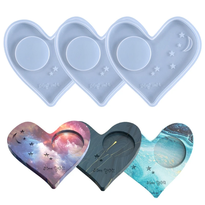 Ornament Crafting With Heart Epoxy Resin LOVE Sign Mold Silicone Casting Mould 