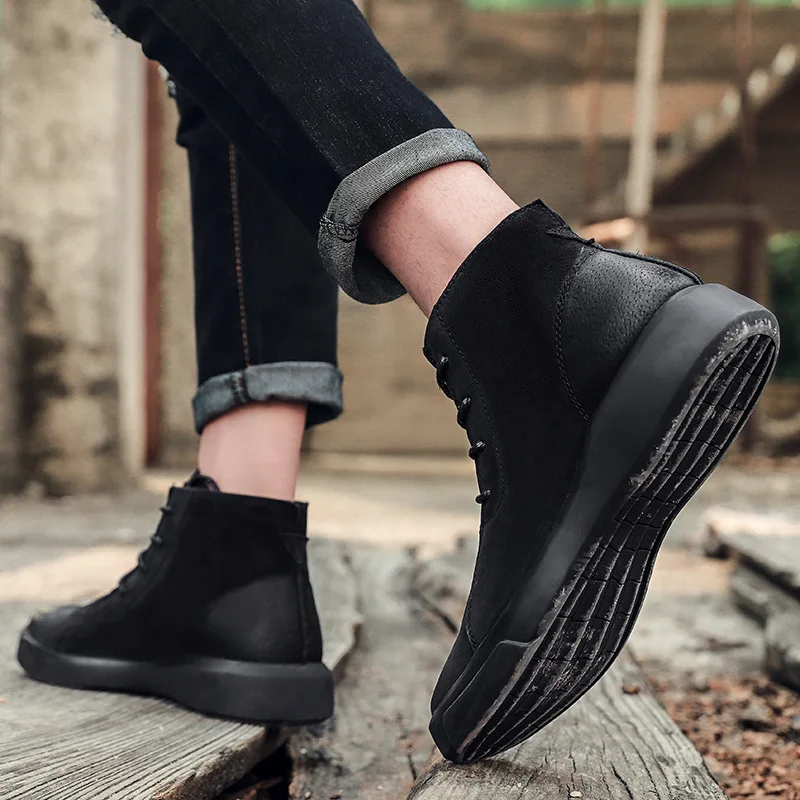 

2019 Korean-style New Style Pigskin Bago Simple plus Velvet plus Cotton Cotton Boots Comfortable Fashion Work Shoes Martin Boots