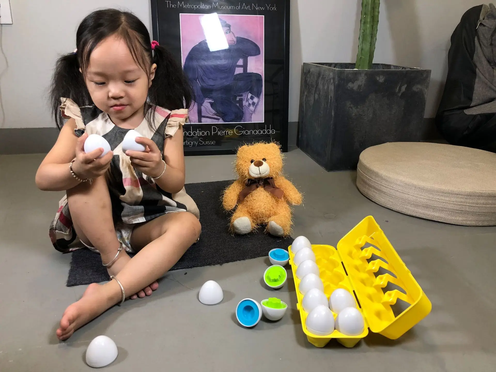 new Montessori color children preschool teach children number color shape pair egg infant learning educational toys