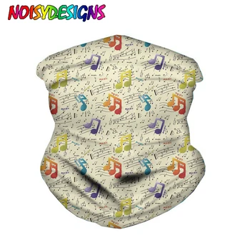 

NOISYDESIGNS Magic Headband Elastic Seamless Bandana Scarf UV Resistence Colorful Music Notes Pattern Scarf Neck Covering