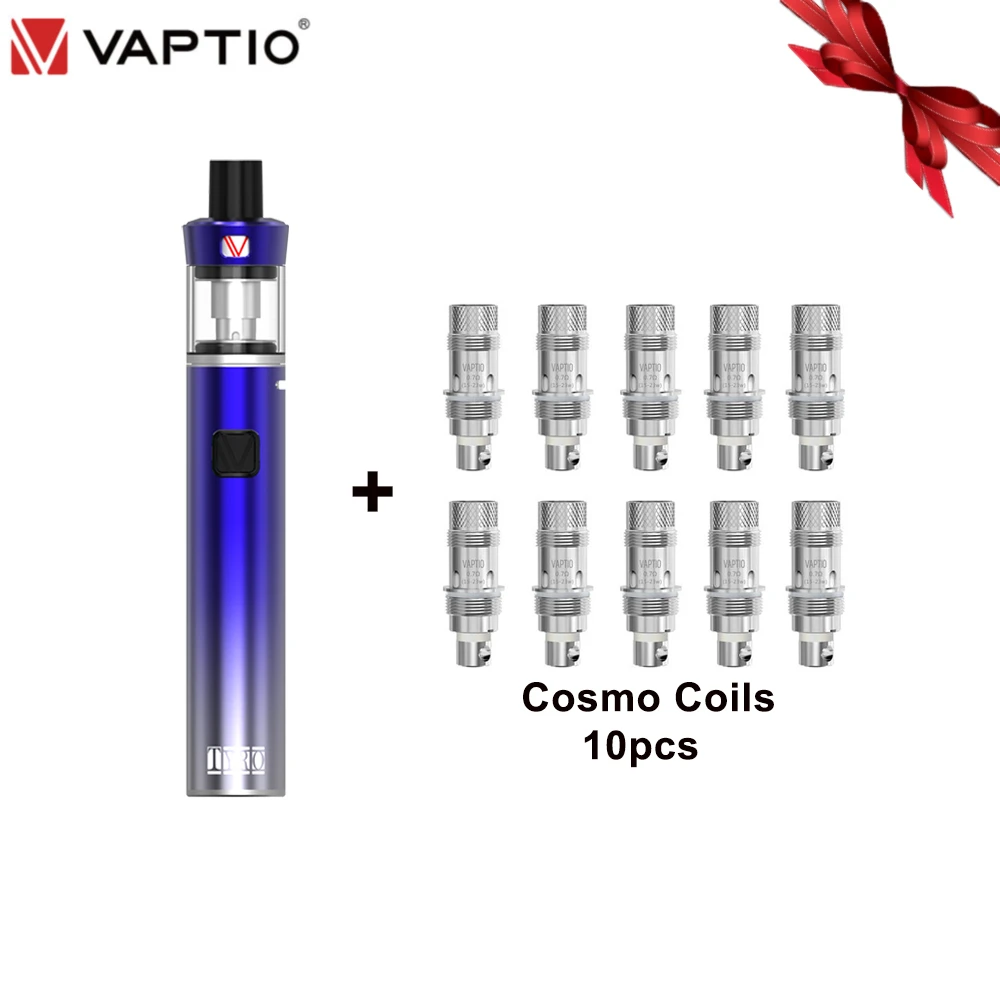 Kit de vapeo Tyro con 10 calentadores de bobina, batería integrada de 1500mah, tanque de 2,0 ML, 25W, 1,6 ohm, vs Cosmo, regalo