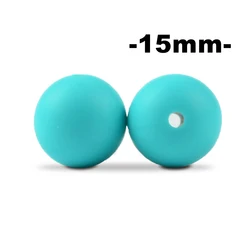 Set of 100 Round Silicone Beads - 15mm, Food Grade, BPA - Free, for DIY Jewelry and Crafting Accessories (Turquoise)