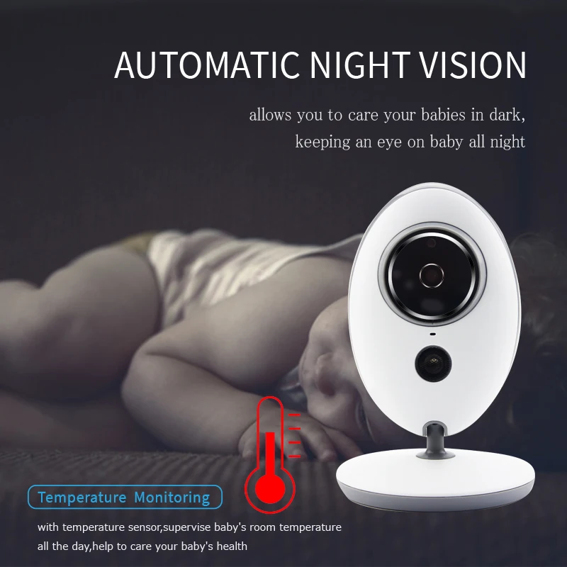 VB605 Wireless Video Baby Monitor 2.4 Inch Color Security Camera Intercom IR 24h Baby Walkie IR LED