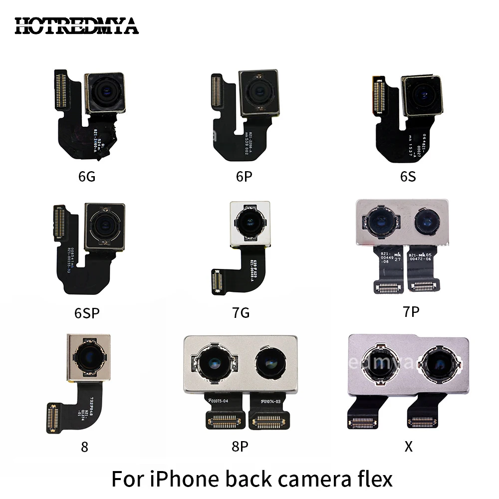 

100%Original Back Camera For iPhone X 6 6Plus 6S 7 7 plus Big Rear Camera Flex Cable Lens Ribbon Module Sensor Replacement Parts