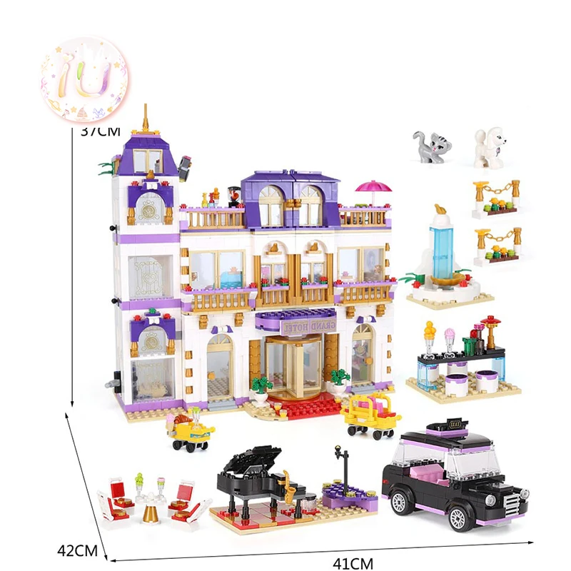 BELA 10547, набор для девочек Heartlake Grand, набор строительных блоков, развивающие игрушки для детей, подарки на день рождения, 1585 шт., совместимые 41101