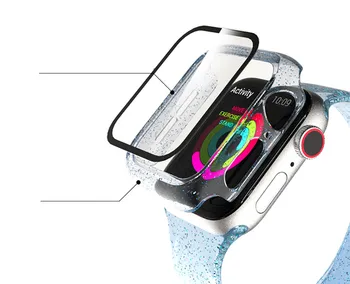 Szkło hartowane etui na zegarek Apple 44mm 40mm 42mm 38mm Jelly Flash Bling osłona ekranu zderzaka Iwatch seria SE 6 5 4 3 2 tanie i dobre opinie Geevans CN (pochodzenie) Przypadki