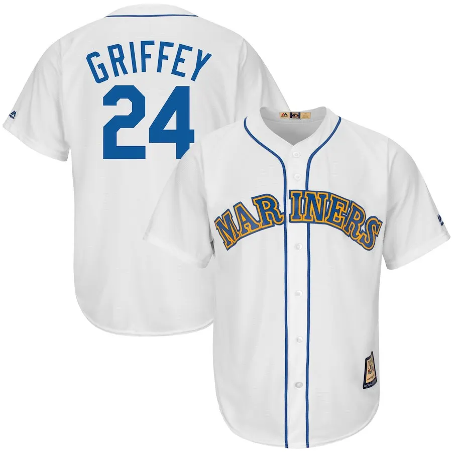 Золотой Мужская футболка Seattle Ichiro Suzuki Ken Griffey Jr Jay Buhner - Цвет: Золотой