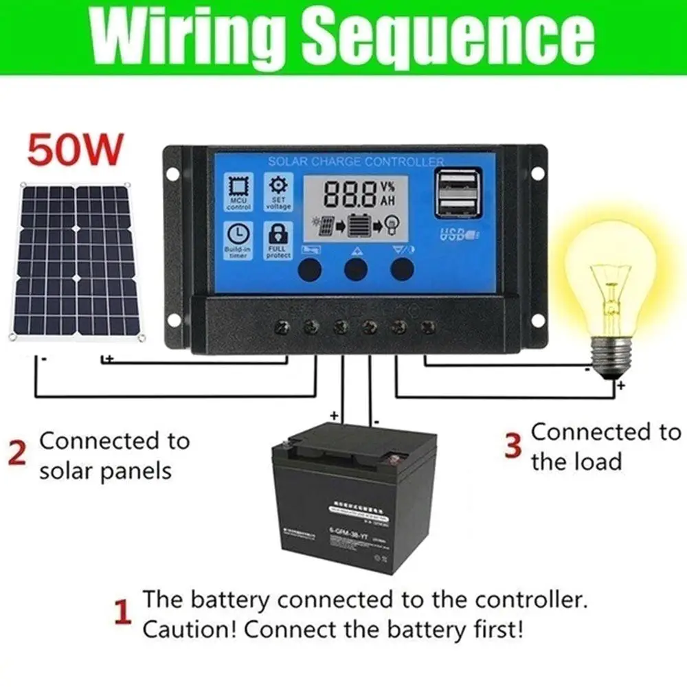 Controlador de Carga Controlador Solar 1.2a Casa Dupla Usb 12 24v Barco Display Lcd Pwm 5v - 5 Cheap Controladores solares