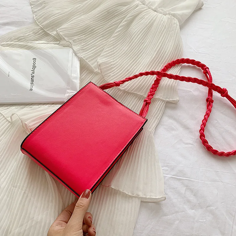 

2019 New Style Korean-style Casual Fashion Network Red Fluorescent Crossbody Bag Trend guang jie wang Red Mobile Phone Bag