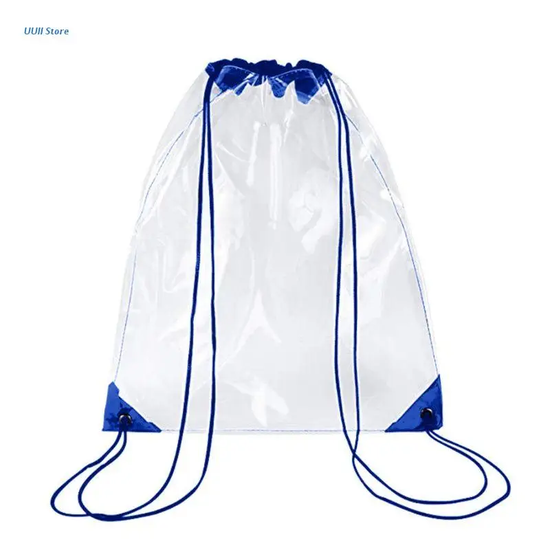 New Transparent Drawstring Backpack School Tote Gym Bag Sport Pack