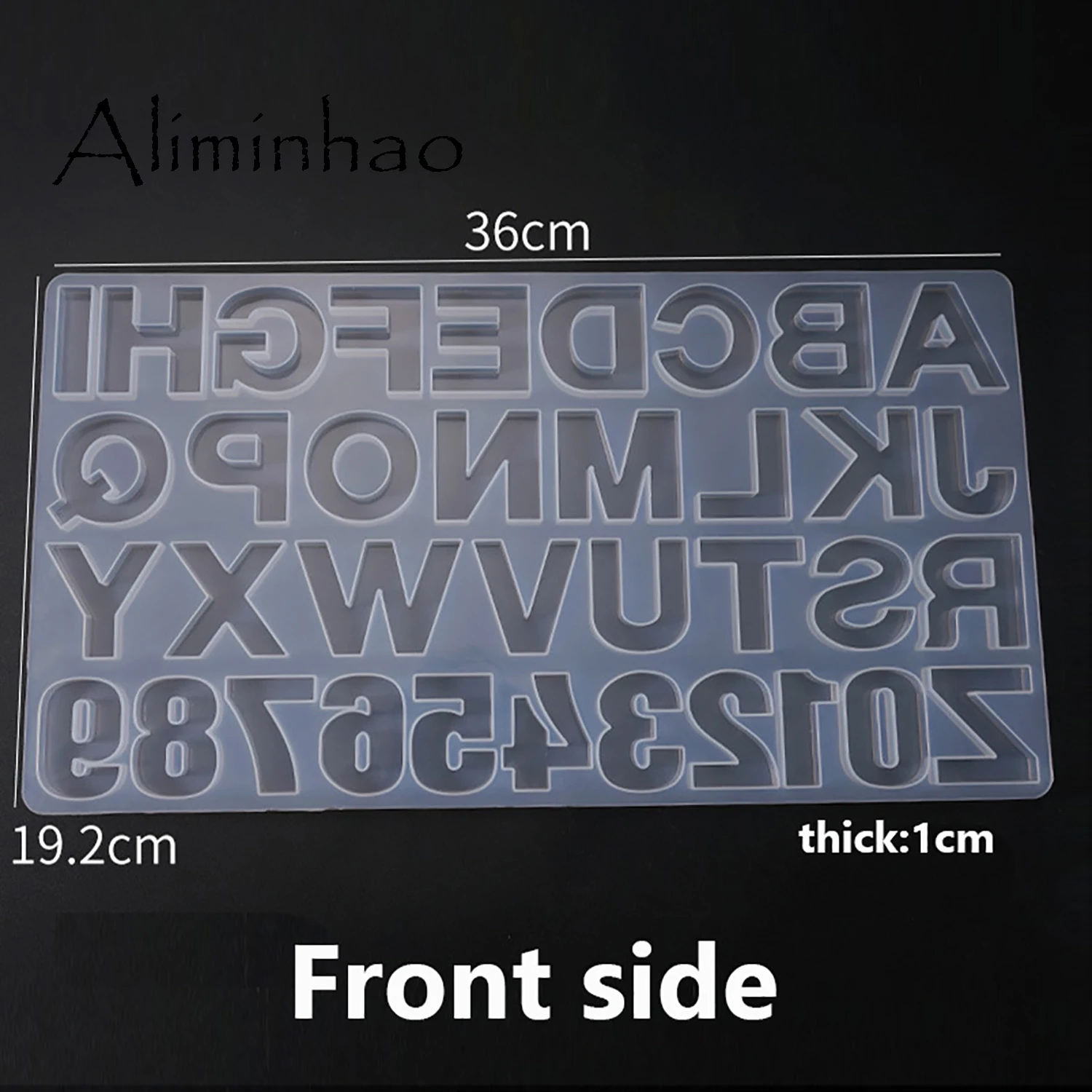 M002 Front side M001 формы букв алфавит и количество силиконовые формы Начальная форма большая прозрачная смола плесень эпоксидная смола ремесло поставки(36 полости - Цвет: M002 Front side