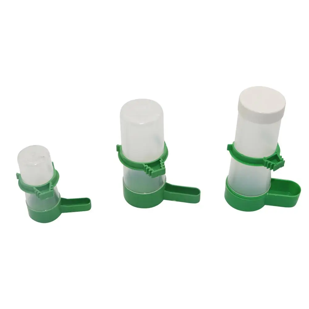 Pet Bird Automatic Drink Water Feeding Parrot Drinker Feeder Watering Plastic Clip Aviary Budgie Cockatiel 1 Set