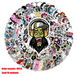 Autocollant de crâne 10/30/50/100, Graffiti de dessin animé, imperméable en PVC pour Divination réfrigérateur moto Skateboard jouet classique 
