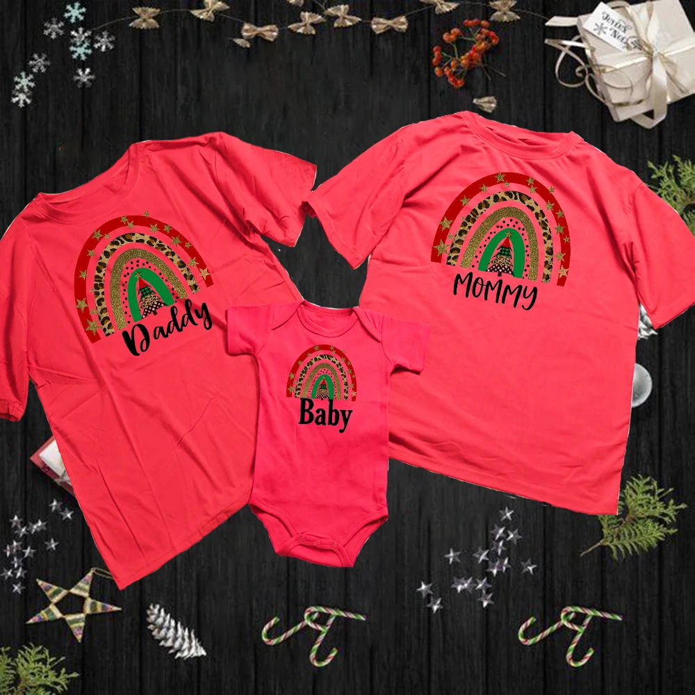 

Merry Christmas Family Shirts Family Christmas T-Shirts Mommy daddy and Me T-Shirt Family Matching Christmas printing Clothes