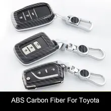 УГЛЕРОДНЫЙ ABS чехол для ключей пластиковая пилочка для ногтей Avalon Rav4 Land Cruiser автомобильный корпус дистанционного ключа протектор 3 кнопки силиконовый брелок