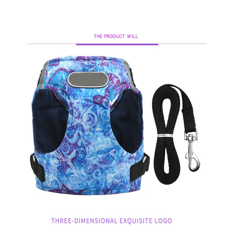 

Reflective Small Dog Harness Leash Set Soft Breathable Chihuahua Puppy Harness Vest Lead for Small Medium Dogs Bulldog