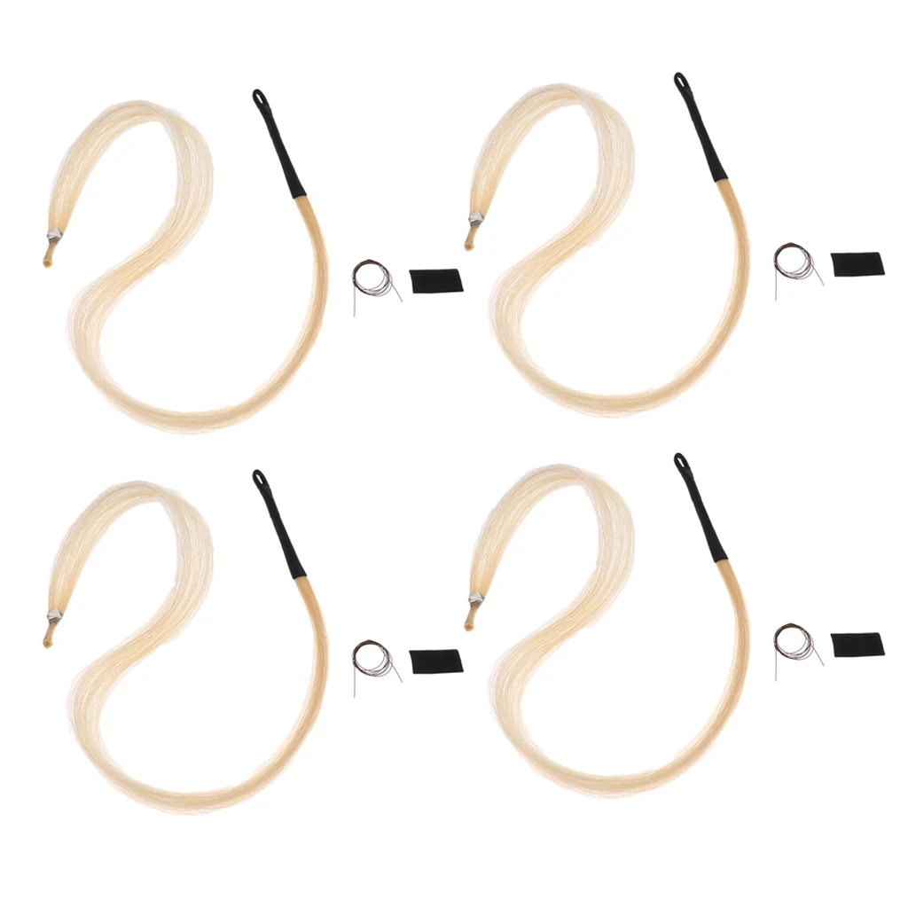 

4x Finely Ductile Violin Viola Cello Erhu Bow Horse Hair Musical Replacement