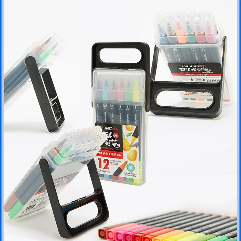 Soft Hard Double-Headed Mark Pen Art Supplies Colorful Waterproof Brush Drawing Markers | Канцтовары для офиса и дома