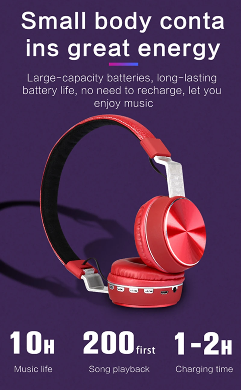 160g Light Bluetooth Headphones Active Noise Cancelling Wireless Headset Foldable Hifi Deep Bass Earphones With Microphone
