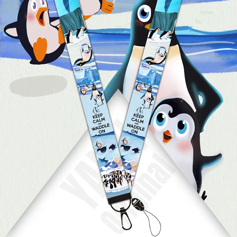 Explosive Mobile Phone Lanyard Penguin Environmentally-themed Keychain ID Card Student Brand Material Origin Size | Мобильные