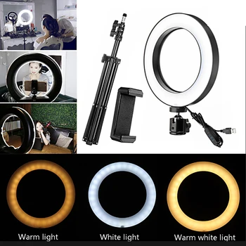 

photography lighting LED Photo Video selfie studio camera Light photo Mini Dimmable Lamp Tripod Selfie Camera Phone Stand
