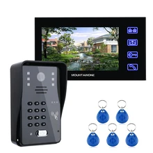 Sonnette visiophone 7 pouces avec mot de passe RFID, interphone vidéo IR CUT, caméra de ligne tv, système de contrôle à distance sans fil