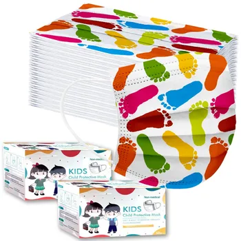

10/20/30/50/100PCS Non-woven Disposable Face Mask Fashion 3 Layer Mask Children Print Filter Masks Face Mask Print Mouth Masque