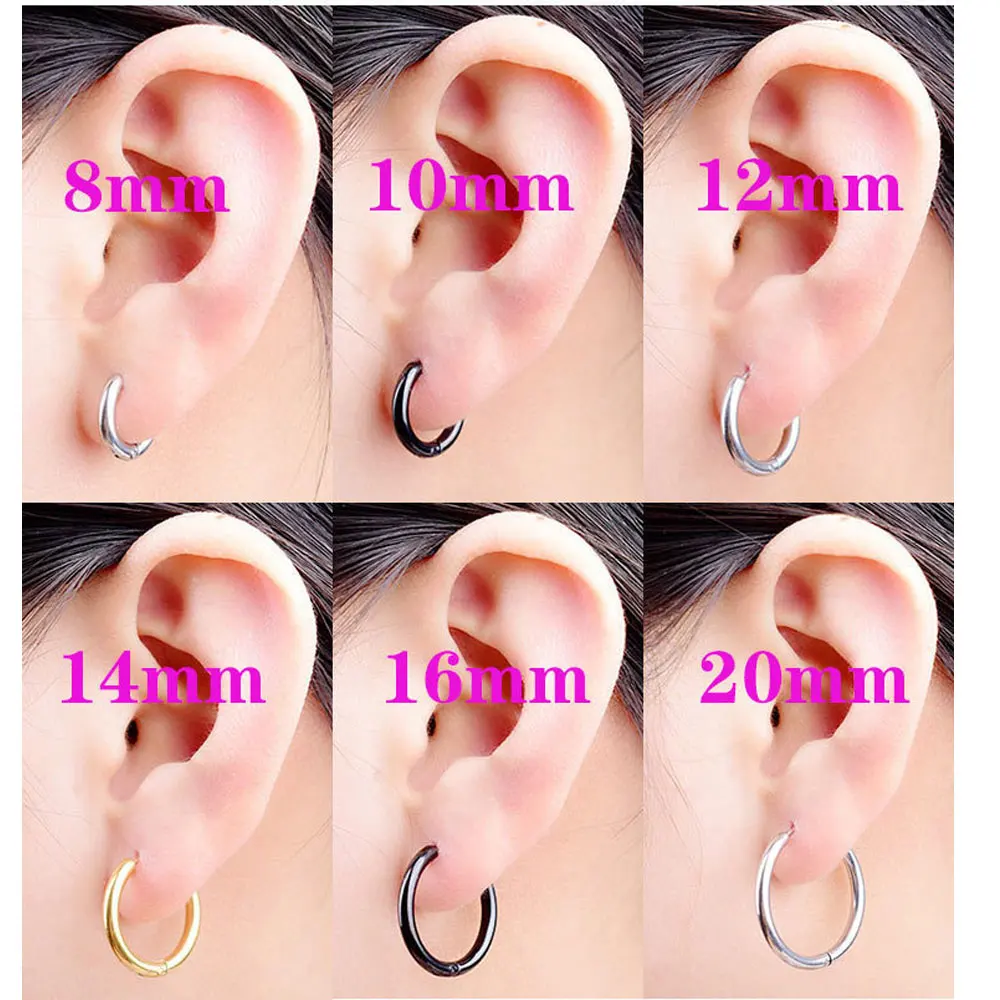 6pcs /pack Stainless Steel Small Hoop Earrings For Women Men Circle Ear  Rings Earrings Helix Hoop Piercing 8mm/10mm/12mm - Hoop Earrings -  AliExpress