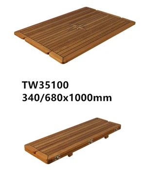 

340/680x1000mm Folding Wing Teak Table Top With Nautic Star Marine Boat RV TW35100