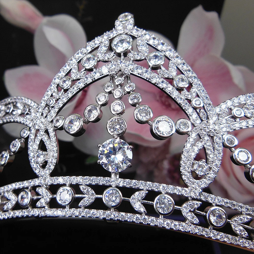 Королевская корона, свадебная тиара с цирконием для невесты, свадебные украшения для волос, аксессуары, диадемы и короны, Coroa De Noiva, WIGO1425