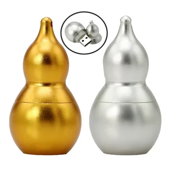 

Metal Usb Memory Flash Drive With Key Ring Bottle Gourd Shape pendrive Gold Silver 16GB 32GB 4GB 8GB 64GB 128GB usb2.0 Pen Drive