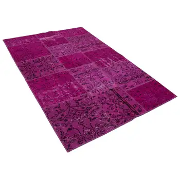 

140x200 Cm Pink Handmade Patchwork Rug-5x7 Ft