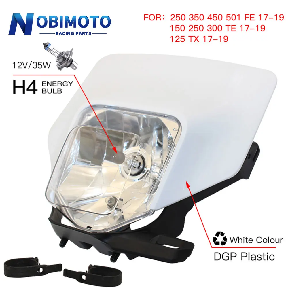 

Motorcycle Headlight Headlamp For 2017 18 KTM Headligt EXC XCF SX F SMR Enduro Dirt Bike Motocross Supermoto H4 Bulb
